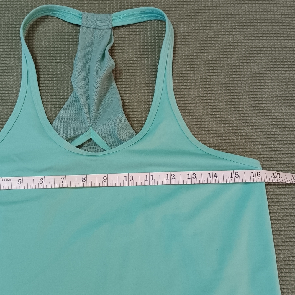 Lululemon Athletic Racerback Top Mesh Woven Back Workout Elastic Waist Sz 8 - Picture 6 of 10